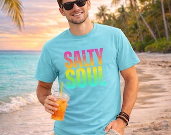 Salty Soul Unisex Tee - Coastal Vibes Shirt, Summer Casual Wear, Beach Lover Gift, Vacation Apparel, Chill Weekend Top