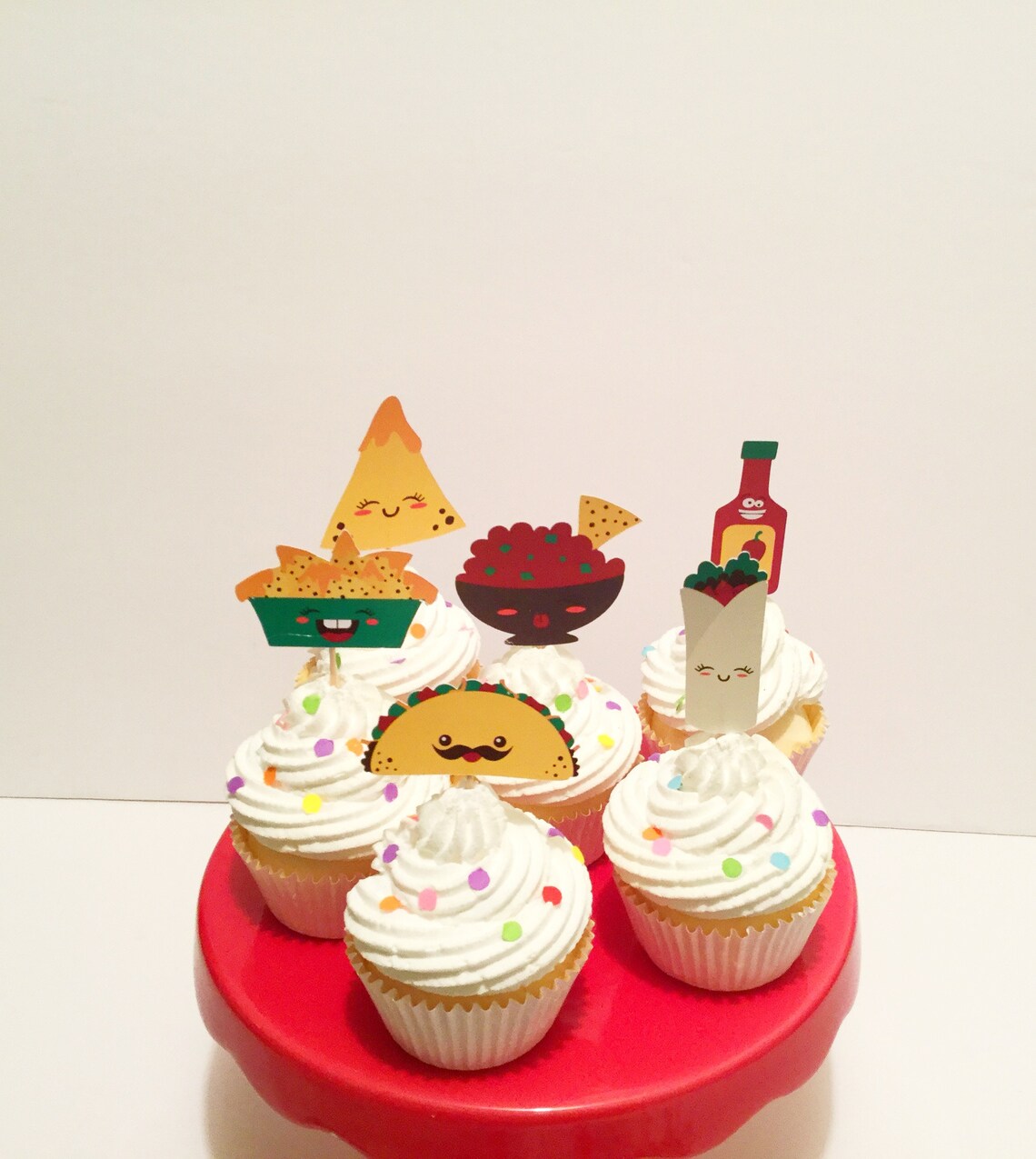Fiesta Cupcake Toppers Taco Party Decorations Taco Twosday Etsy