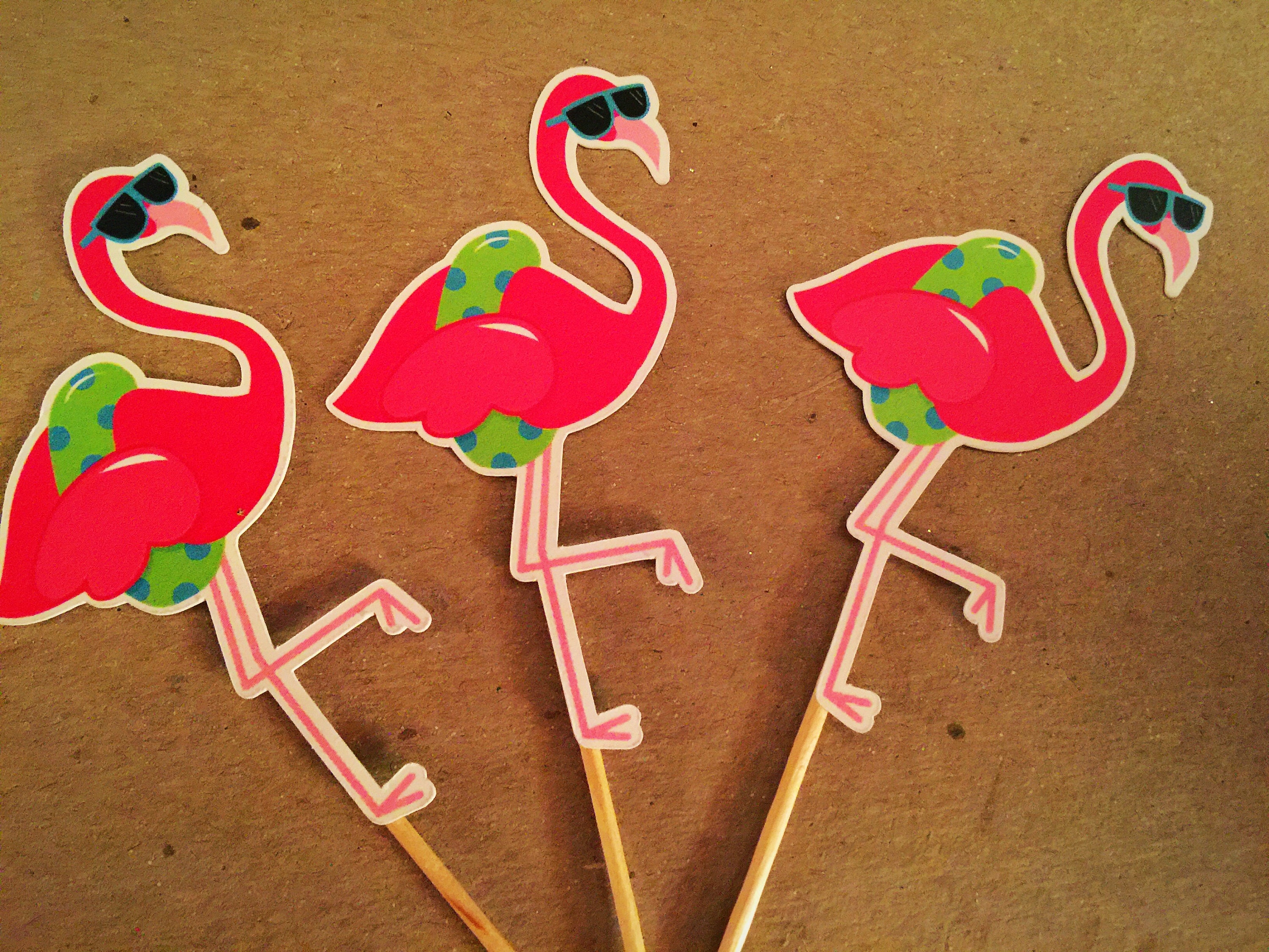 Flamingo Cupcake Toppers flamingle cupcake toppers flamingle | Etsy