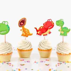 Dinosaur Cupcake Toppers, Dinosaur Party Supplies, Dinosaur Party Ideas