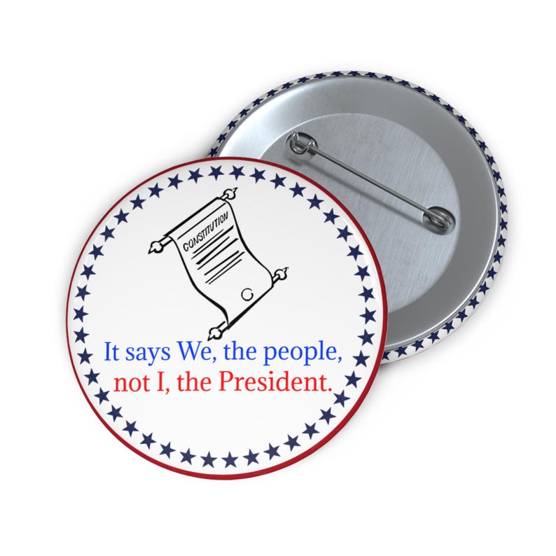 Political Pin Buttons, Activist Gift, Constitution Badges, Collectible Pins, Democracy Merch, We the people image 1