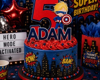 Captain America Inspired Cake Topper