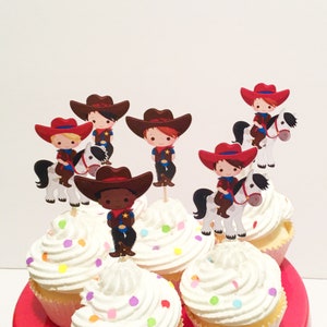 Cowboy Cupcake Toppers, Sheriff Cupcake Toppers, Wild West Party Theme, Cowboy Party Decorations