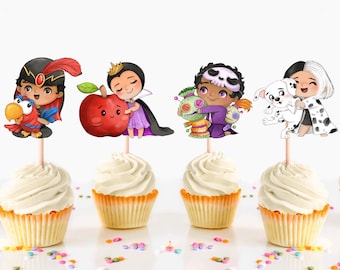 Villain Cupcake Toppers Fairy Tale Party Decorations Handmade Kids Birthday Decor