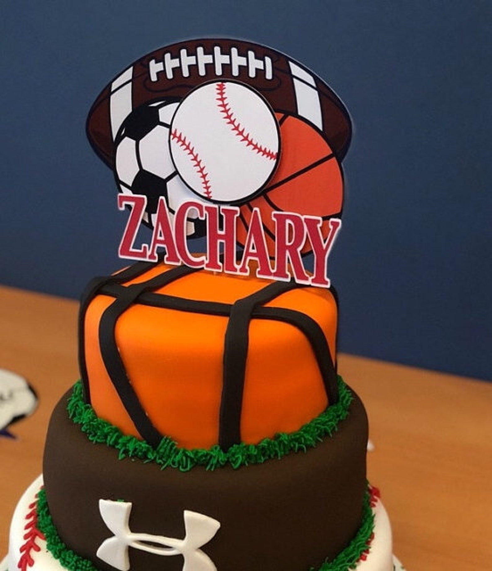 Sports Themed Cake Topper Etsy