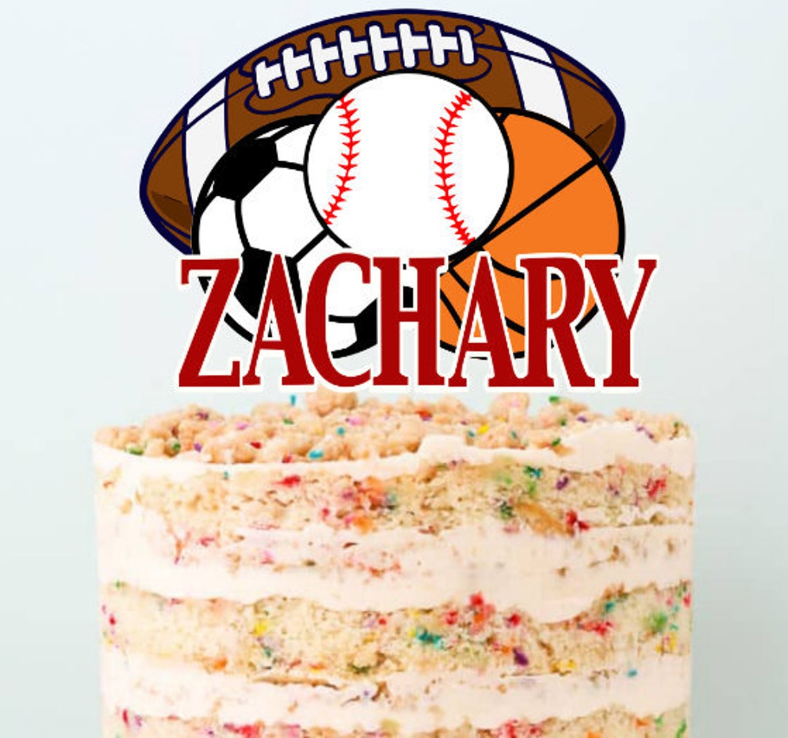 Sports Themed Cake Topper Etsy
