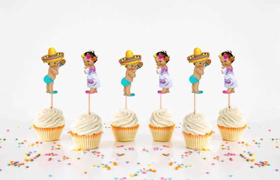 Senor Or Senorita Gender Reveal Cupcake Toppers