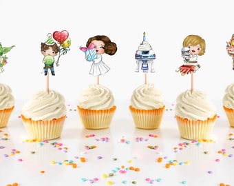 Star Wars Birthday Cupcake Toppers, Themed Party