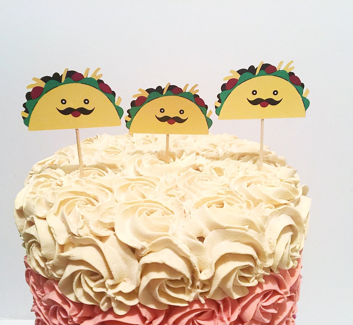 Taco Cupcake Toppers Taco Twosday Cupcake Toppers Taco Etsy