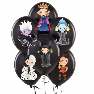 Villain Balloon Stickers, Villain Party Supplies