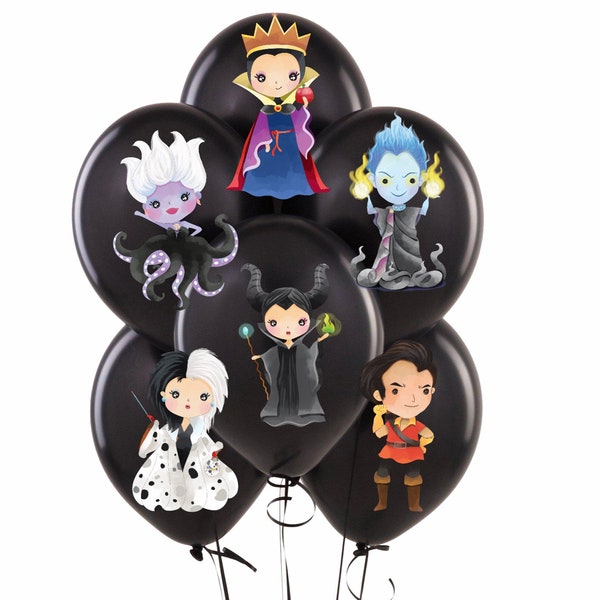 Villain Balloon Stickers, Villain Party Supplies