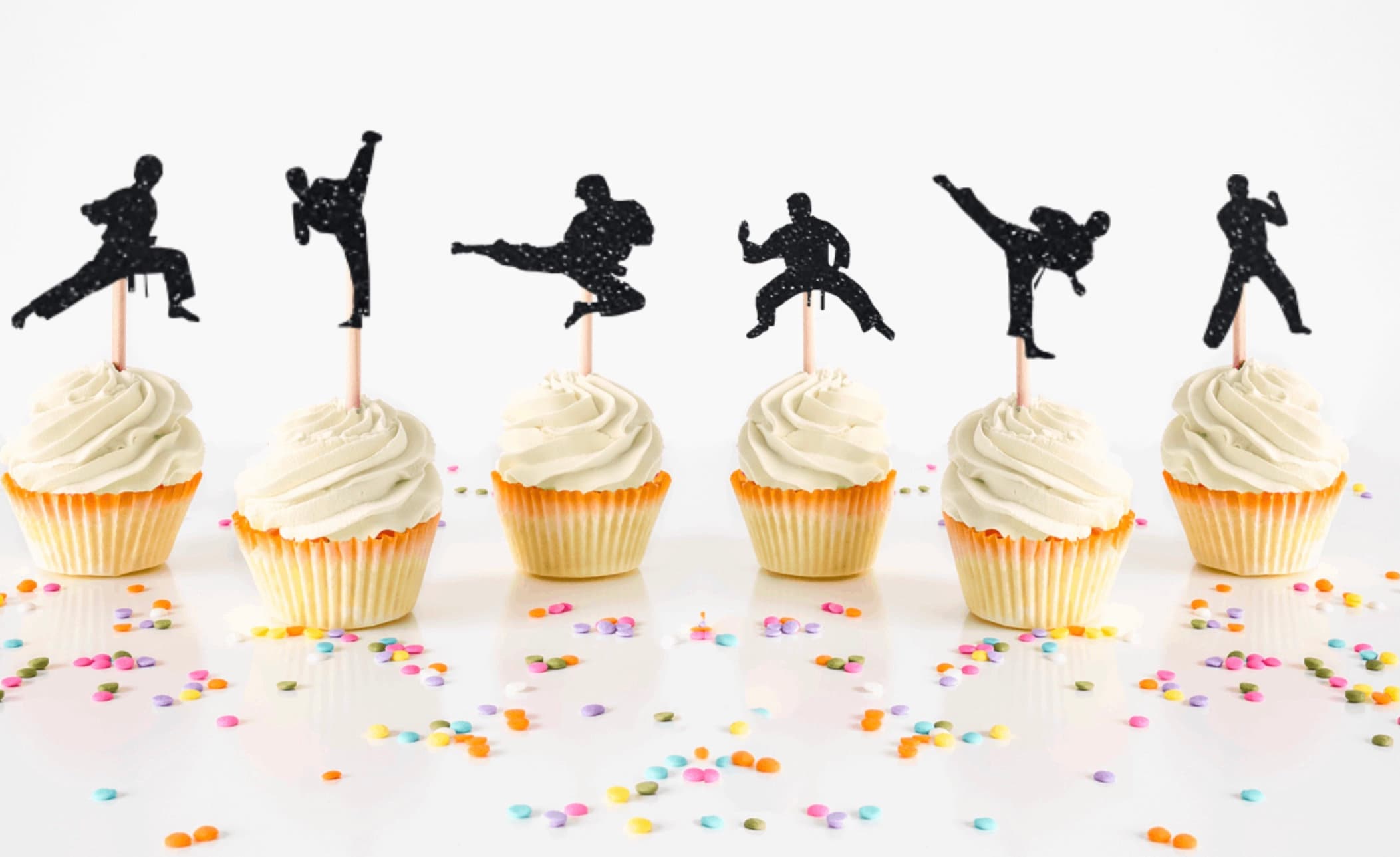 Karate Cupcake Toppers Karate Class Cupcake Toppers Karate Etsy Canada