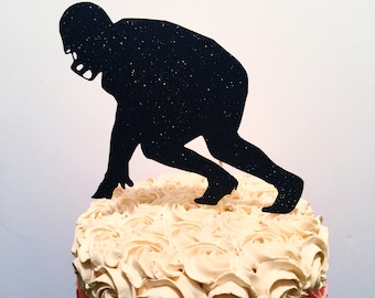 Football Lineman Silhouette Cake Topper