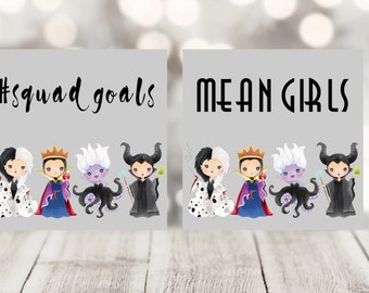Girl Villain Party Stickers, Gift Bag Decals