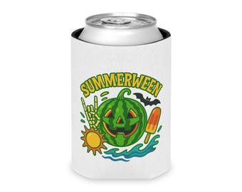 Summerween Can Cooler: Halloween Beach Party Drink Holder