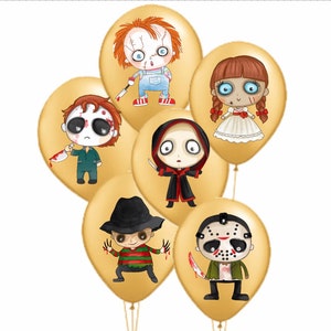 Horror Movie Balloon Stickers, Horror Party Supplies, Halloween Party Supplies