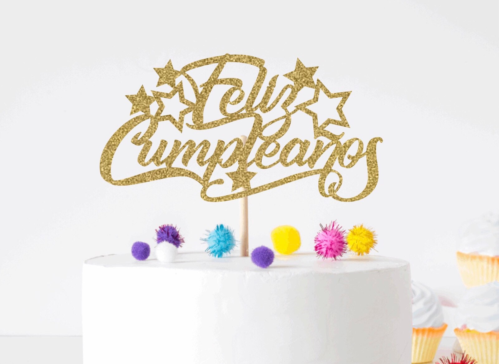 simbólico deseo al límite Feliz Cumpleanos Cake Topper Spanish Happy Birthday Cake - Etsy