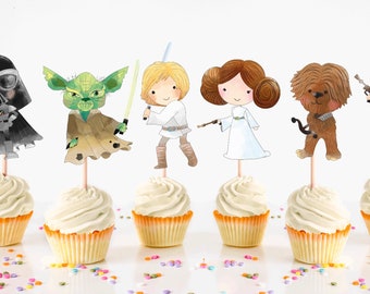 Star Wars Inspired Cupcake Toppers, Star Wars Party Supplies