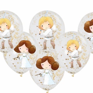 Star Wars Inspired Balloon Stickers, Star Wars Gender Reveal, Luke and Leia Gender Reveal