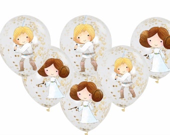 Star Wars Inspired Balloon Stickers, Star Wars Gender Reveal, Luke and Leia Gender Reveal