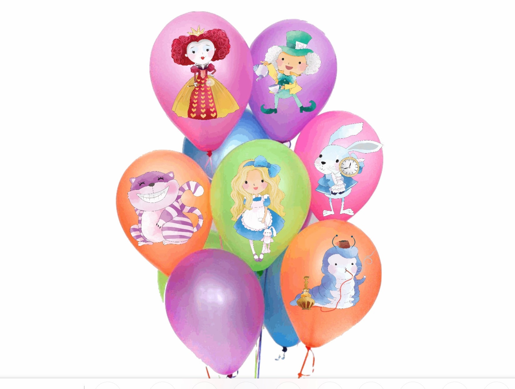 129PCS Alice in Wonderland Balloon Arch kit,Blue Pink Gold Balloons,Playing  Card Aluminum Film Balloon,Checkerboard Foil Balloons,for Alice Theme