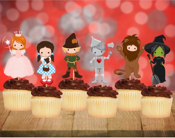 Wizard Of Oz Inspired Cupcake Toppers Wizard Of Oz Party Etsy