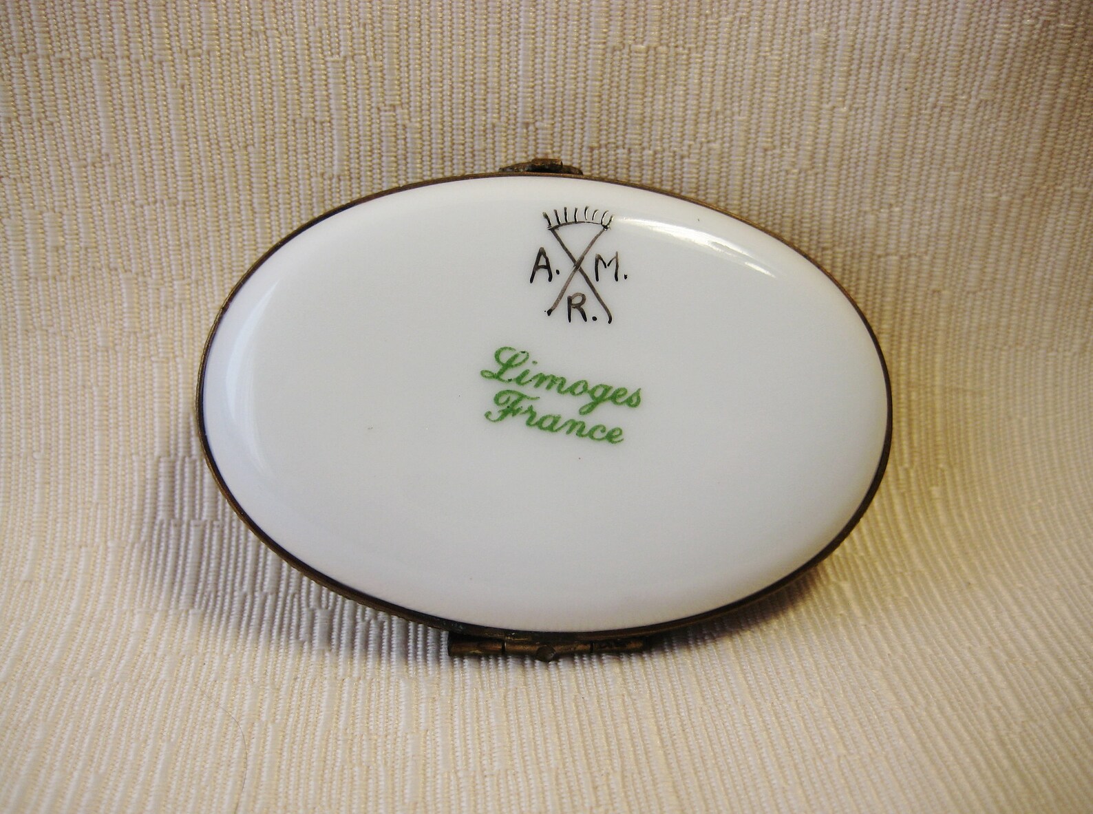 Limoges Porcelain Box in Miniature. Hand Painted. Medium Oval. Still Life With Books and Pen Etsy