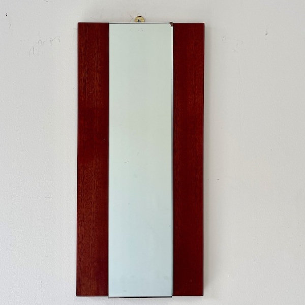 Vintage Teak Rectangular Mirror