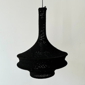 Boho Moroccan Black Macrame Lamp Shade