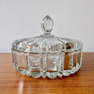 Vintage Glas Schüssel mit Deckel