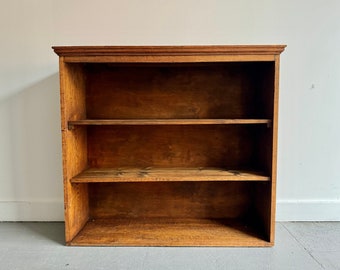 Vintage Oak Open Bookcase Shelves