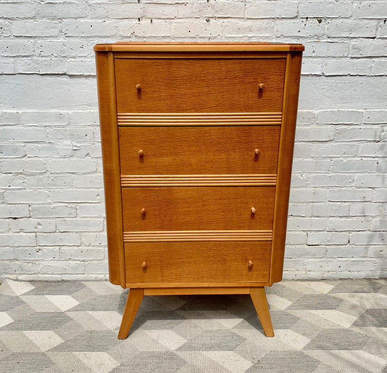 Vintage Tallboy Chest Of Drawers Bedroom D154