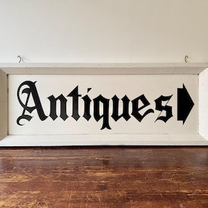 Vintage Antiques Shop Hanging Sign