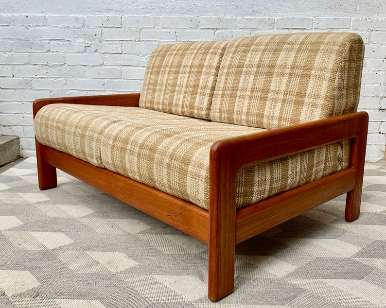 Vintage 2 Seater Sofa Settee Wood Frame D188 Etsy