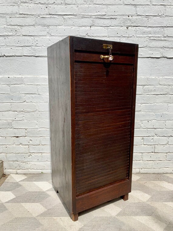 Vintage Filing Cabinet Tambour Haberdashery D142 Etsy