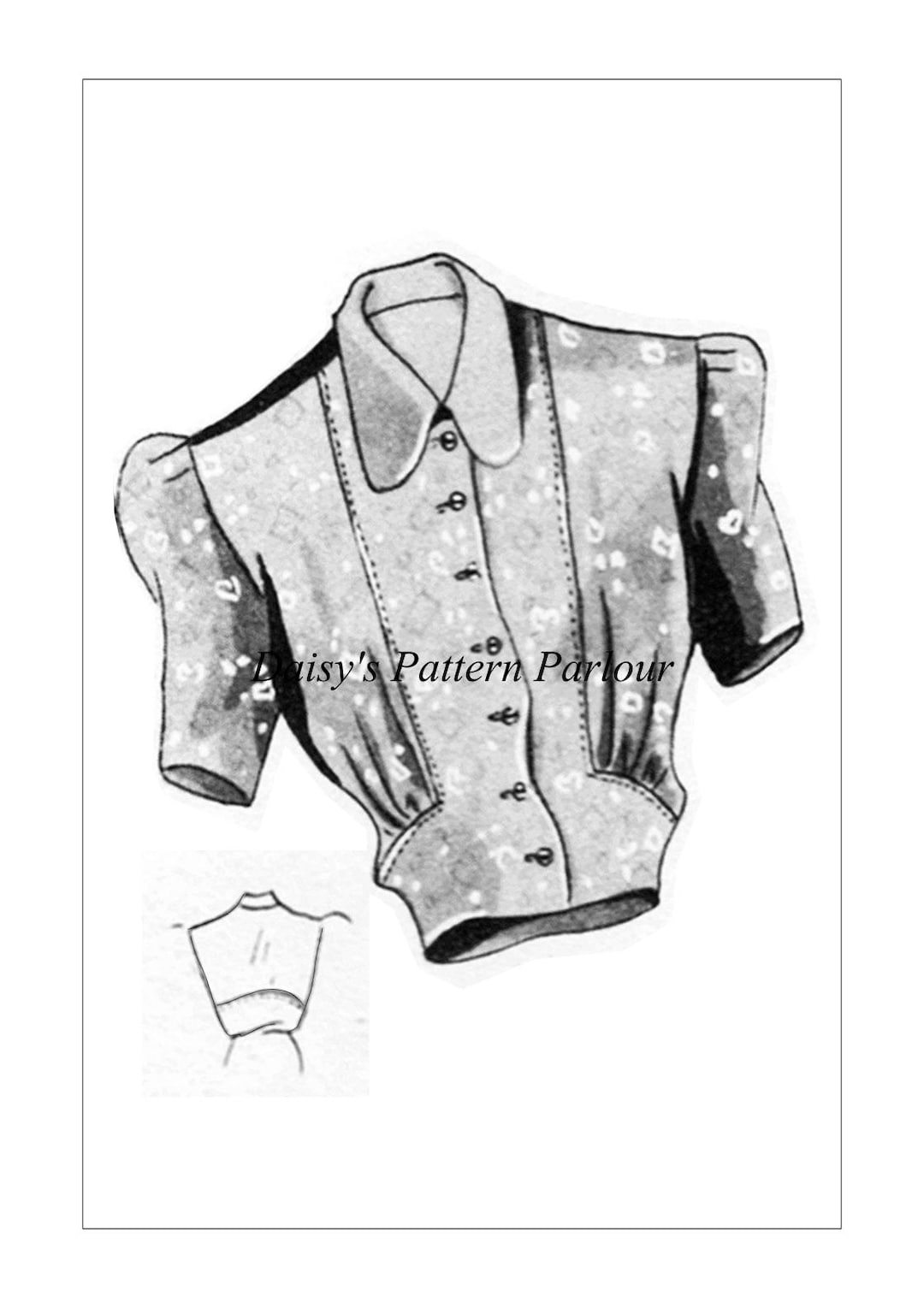 4112 PDF Eclair Coupe Sewing Pattern Wartime Blouse 50s Vintage Style ...