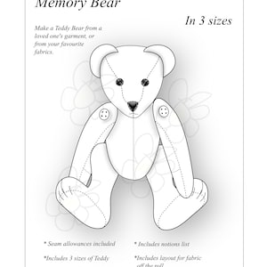 6629 Memory Bear Sewing Pattern Teddy Keepsake Jointed Soft Toy