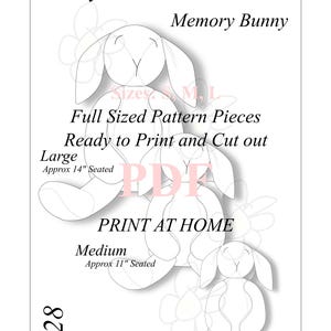 6628 PDF Memory Bunny Sewing Pattern Teddy Keepsake Soft Toy Print At Home Plush