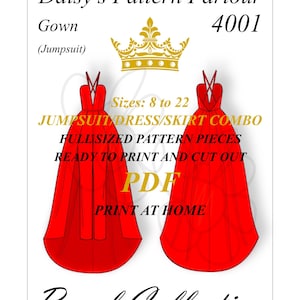 4001 Duchess Sussex Meghan Markle Evening Gown PDF Sewing Pattern Sizes 8 to 22 Regal Celebrity Royal Salute to Freedom Gala