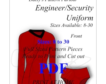 6627 PDF Star Trek Sewing Pattern TOS Eng Security Dress Uniform Cosplay Comic Con Fancy