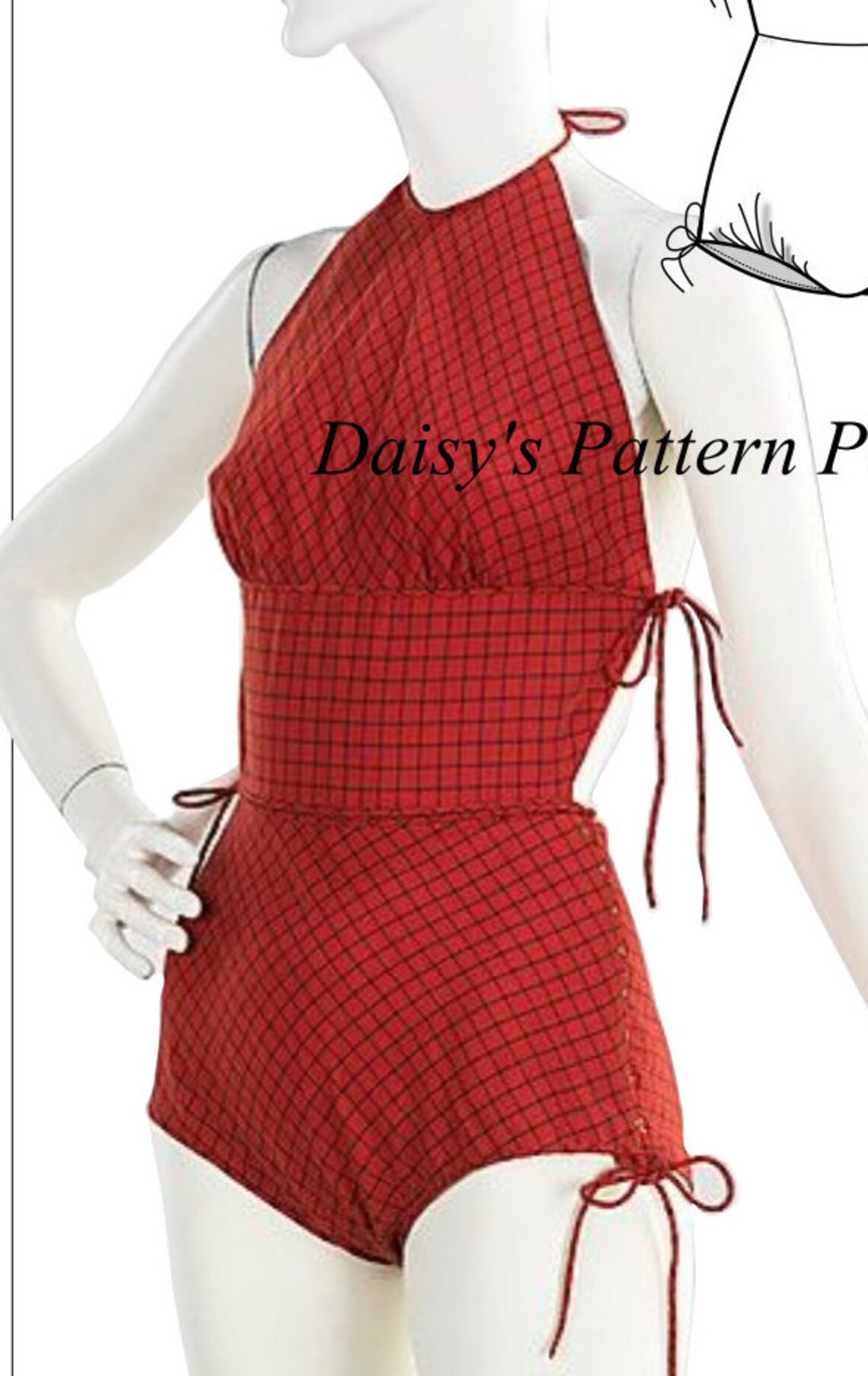 Vintage Sewing Pattern Bathing Suit Bather Swim Daisys Pattern Etsy