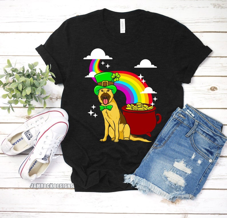 Saint Patrick/'s Day German Shepherd Pot of Gold Rainbow German Shepherd Dog Lover Gift Gift For Berger Allemand Owners Alsatian Gift