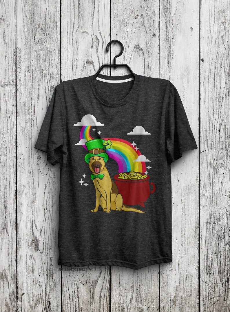 Saint Patrick/'s Day German Shepherd Pot of Gold Rainbow German Shepherd Dog Lover Gift Gift For Berger Allemand Owners Alsatian Gift