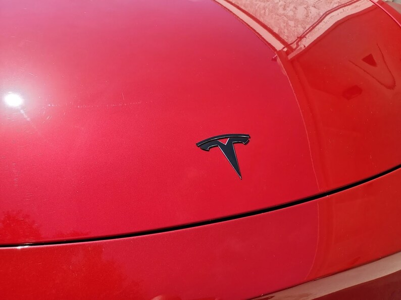 Tesla Model Y Front & Rear Emblem Decals Chrome Delete | Etsy