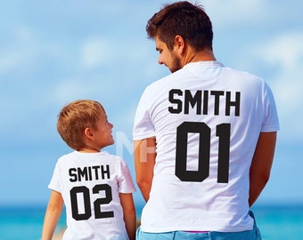 Personalized Dad Shirt,Fathers Day Gift,Fathers Day Shirt,Dad and Son Personalized Last Name Shirt,Dad and Baby Matching Shirts,Dad Shirt