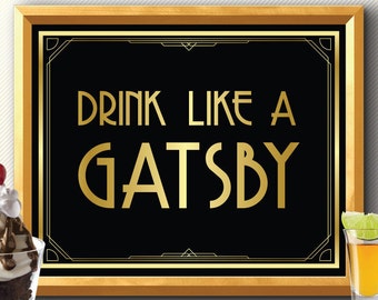 Roaring 20s party decorations, great gatsby party decorations, drink sign, art deco, 1920s party decorations, great gatsby decorations, bar