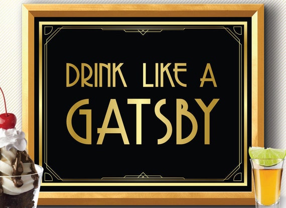 Roaring 20s party decorations, great gatsby party decorations, drink sign,  art deco, 1920s party decorations, great gatsby decorations, bar