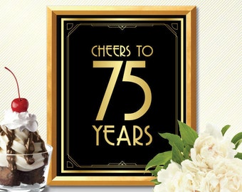 Cheers to 75 years happy 75th birthday cheers to 75 years sign 75th birhtday decoration 75th birthday card 75th birhtday cheers to 75 years