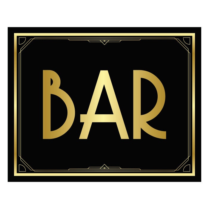 Bar Sign Great Gatsby Bar Sign Art Deco Bar Sign Open Bar Sign Bar