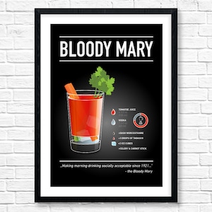 Bar decoration bar decorations bar decor bloody mary decoration cocktail decoration party decoration bar poster bar sign alcohol sign poster